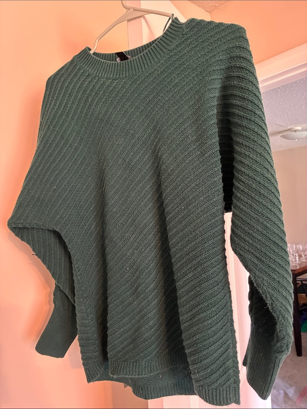 Women’s Ribbed Crewneck Sweater - Dark green